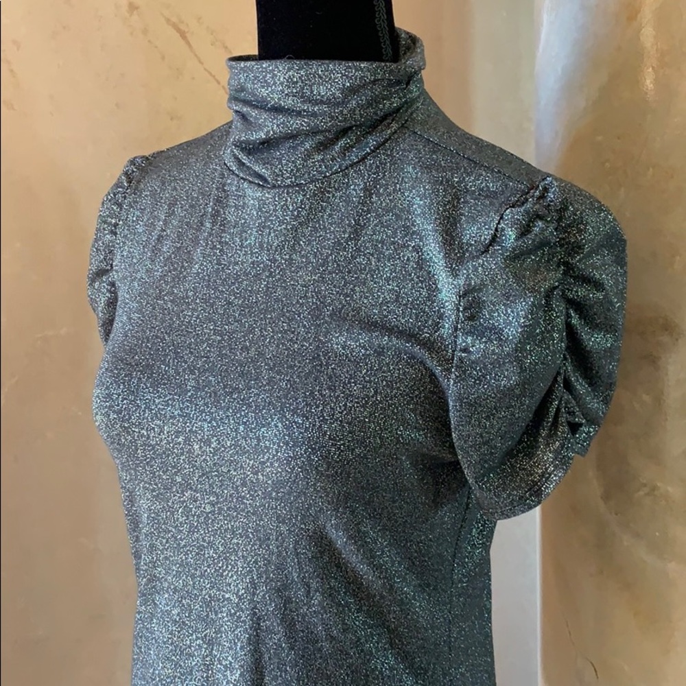 Puff Sleeve Matalic Top